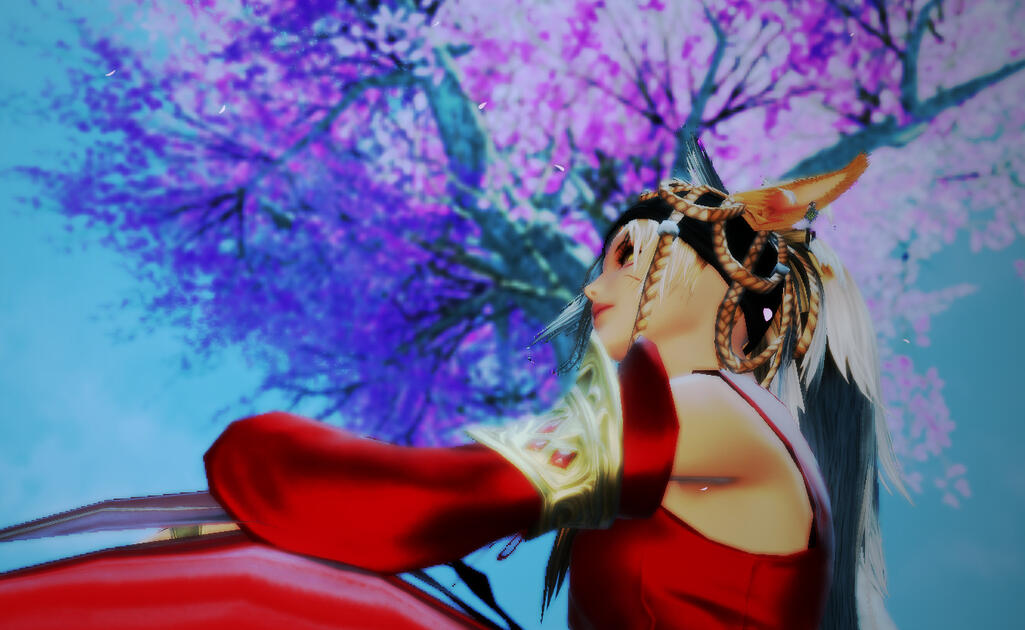 Enjoying some free time relaxing under the cherry blossoms